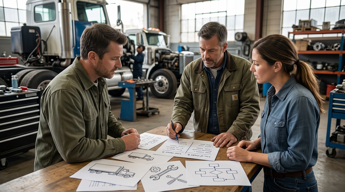 Illustration: Personal Loans vs. Business Lines of Credit: Funding Your 2026 Truck Repairs